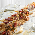 Glitzhome 6FT Fall Garland - Autumn Artificial Sorghum Garland for Mantle, Garlands Decoration for Wedding Party Thanksgiving Dinner Fireplace Door Frame Doorway Backdrop Decor - Image 2