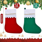 Skylety 24 Pieces Red and Green Christmas Stockings Bulk, 7 x 18 Inch - Image 2