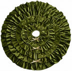 Velvet Christmas Tree Skirt, 60 Inches, 5-Tier Ruffle, Olive Green by Vertintong