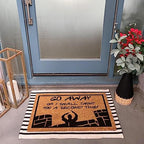 Funny Coir Doormat: 'Go Away or I Shall Taunt You a Second Time' - Welcome Front Porch Decor - Heavy-Duty PVC Back - Outdoor - 23.6x15.7 inch - Image 2