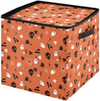 YETTASBIN Halloween Ghost Pumpkin Large Christmas Ornament Storage Box with Zipper & Adjustable Dividers, Storage Container with Lid & Handles for 64 Holiday Ornaments 3-Inch, 13 x 13 Inch - Image 2
