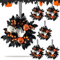 6 PCS Mini Halloween Cabinet Wreath Gothic Skeleton Leaves Wreath Decor by Unknown