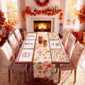 Newtay 13 Pcs Fall Table Runner Placemats and Dining Chair Cover Set by Newtay
