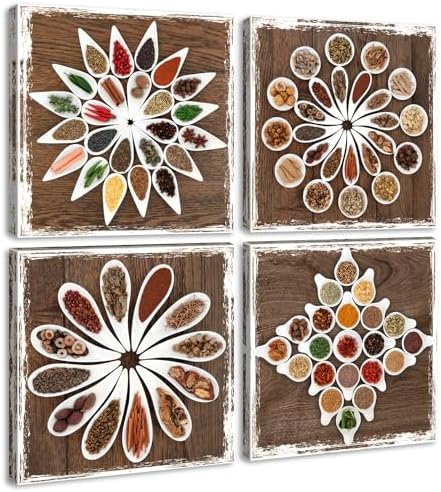 DJSYLIFE Kitchen Pictures Wall Decor Vintage Canvas Wall Art 12" x 12" by DJSYLIFE