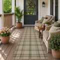 JTJ Easy Jute 2x6 Outdoor Runner Rug, Sage Green Plaid, Washable by JTJ