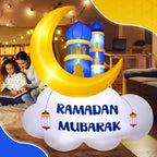 Gemscream 5.9FT Ramadan Inflatable Outdoor Decorations Moon Eid Mubarak Inflatables Blow up Muslim Holy Celebration Decor with LED Lights Muslim Islamic Blow up for Holidays Yard(Blue Stylish) - Image 6