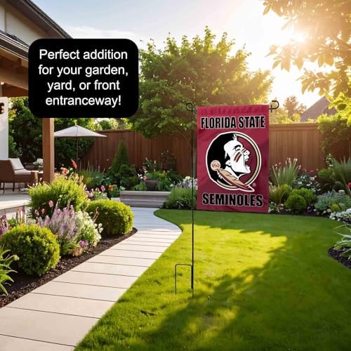 Florida State FSU Noles Garden Flag with Stand Holder - Image 4