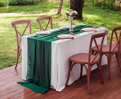 MDS Pack of 12 | Emerlad | 14ft Chiffon Table Runner 29x170 Inches Long Romantic Rustic Sheer Gauze Runner for Wedding Bridal Shower Birthday Banquets Engagement Spring Easter Boho Decorations - Image 6