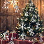 Geetery 15 Pcs Crystal Christmas Tree Ornaments Acrylic Clear Hanging - Image 6