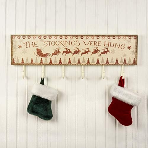 Primitives by Kathy Rustic Christmas Stockings were Hung 6-Hook Board - Image 4