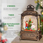 Christmas Snow Globes Lantern with The Nutcracker Music, Nutcracker Snow Globe with Swirling Glitter Effects, USB/Battery Powered with 6-Hour Timer, Christmas Decorations - Image 3