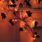 9 FT 72 LED Willow Vine Twig Decor Black Halloween Garland with Orange Lights, 8 Modes & Timer Waterproof Battery Operated for Home Fireplace Mantle Wall Office Indoor Halloween Decorations Party - Image 6