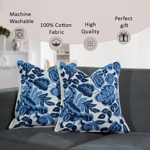My Whimsical Corner Ombre Blue Boho Throw Pillow Covers 18x18, Set of 2 - Image 2