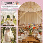 Lounsweer 3 Pcs Apricot Wildflower Table Runner 10ft Embroidery Tulle - Image 4