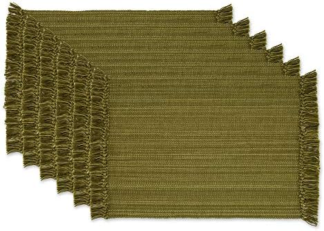 DII Variegated Tabletop Collection, Placemat Set3x19, Olive Green, 6 Piece by DII