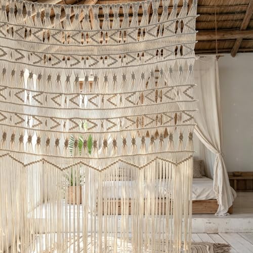 Flber Macrame Curtain Doorway Window Decor Boho Room Divider 52" W*56" L - Image 2