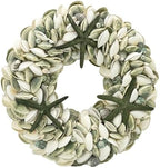 Natural Seashell Wreath w/Shells, Starfish, Pearls, Sea Snails - Spring & Summer Coastal Decor Beach House Indoor Door Wreath, 18in Green - Image 6