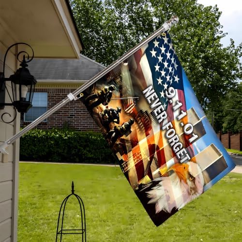 911 Never Forget Flag 3x5 Ft Outdoor Double Sided 9/11 25th Anniversary American Remember Flags Heavy Duty 3 Ply Polyester with 2 Brass Grommets for Outside House Yard Signs Patriotic Memorial Banner Decor - Image 3