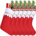 24Pcs 17" Felt Christmas Stocking Bulk, Red Christmas Socks Bulk with White Cuff Golden Trim, Christmas Hanging Ornaments Xmas Decoration for Mantel Door Window Holiday Home Décor by AMAZING+TIME