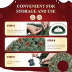 VINGLI 36Inch Frosted Christmas Wreath with 70 LED Lights, Battery Operated - Image 4