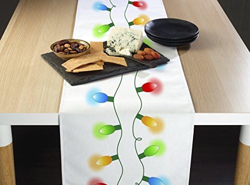 Christmas Table Runners | Holiday Lights Table Runner | Winter Decorations for Home | Festive Holiday Christmas Decor Kitchen Dining Table Runner | Made in The USA | 14" x 108" Long - Image 2