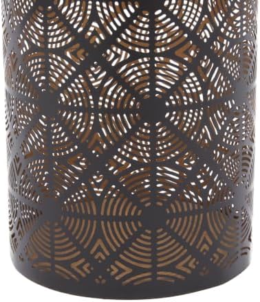 Deco 79 Metal Geometric Indoor Outdoor Candle Lantern Decorative Lantern Candle Holder, Set of 3 Lantern 12", 10", 6"H, Dark Brown - Image 4