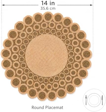 Myrish Handmade Beaded Decorative Placemats, Glass Bead Table Mats for Dining Table, Wedding, Holiday, Festival and Home Decor (Champagne Gold Round) - Image 5