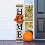 Glitzhome 42”H Wooden HOME Porch Sign with Interchangeable Wreaths for Front Door Vertical Farmhouse Standing Home Sign Hanging Wall Sign for Year Spring Fall Thanksgiving Christmas - Image 4