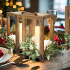 12Pcs Wooden Lanterns Wedding Centerpiece for Decorative, Rustic Candle Holder Decorative for Wedding Party, Flameless Candle Lantern for Valentine Wedding Table Decor - Image 7