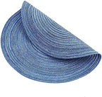 SHACOS Round Braided Placemats Set of 8 Circle Place Mats Cotton Polyester Kitchen Table Mats for Dining Table Wedding Party Decor (Blue Gray, 8) - Image 6
