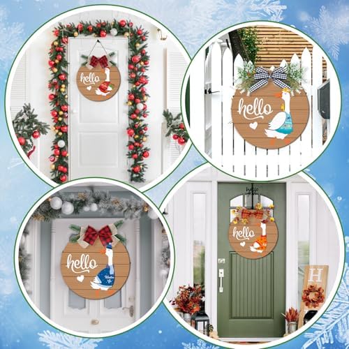 Seasonal Interchangeable Welcome Home Sign,Graduation Porch Goose Welcome Sign Front Door Decor With 4 Seasonal Wreaths and 32 Changeable Icons, Rustic Wood Wall Porch Hanger for Holiday Halloween Christmas Housewarming Gift - Image 5