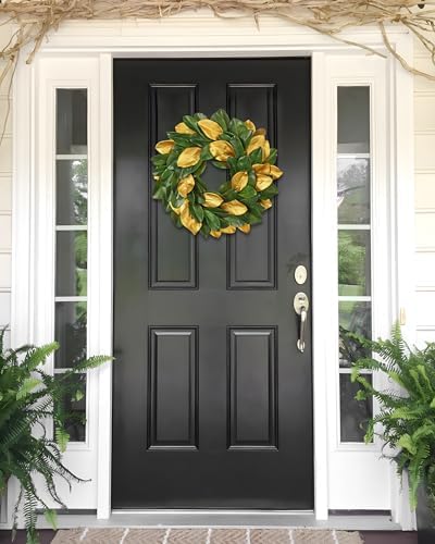 Briful 23in Christmas Magnolia Wreath for Front Door - Image 6