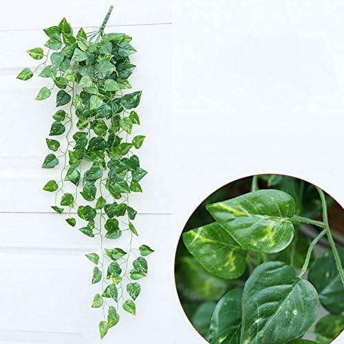 Unilove 168 feet Fake Foliage Garland Leaves Decoration Artificial Greenery Ivy Vine Plants for Home Decor Indoor Outdoors (Artificial Scindapsus Leaves) - Image 3