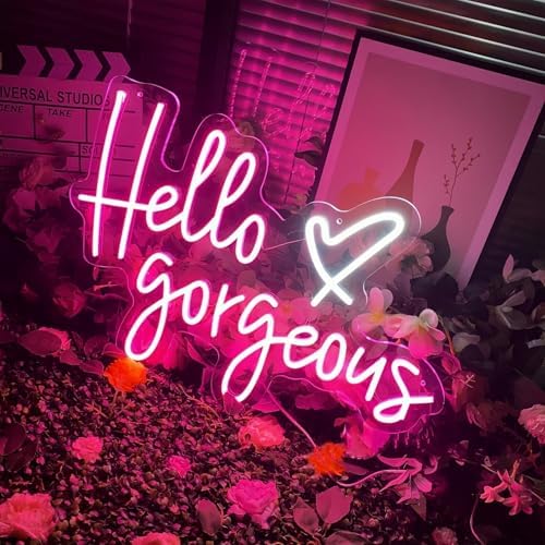 Hello Gorgeous LED Neon Sign Transparent Acrylic Light Decor for Wedding Birthday Party Wall Home Bedroom Room Art Decoration with USB Light Modulator 5V - Image 2
