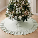 JOVIPOP Christmas Tree Skirt, 48 Inch Green Striped Ruffle by Unknown