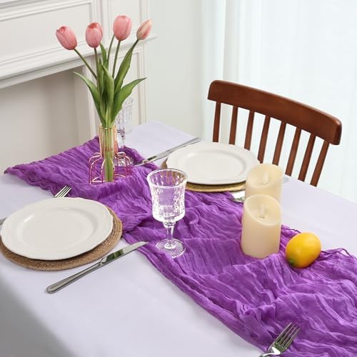 12 Pack Purple Cheesecloth Table Runner 23 x 120 Inch 10Ft - Image 3
