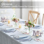 Glasseam Hurricane Glass Candle Holder 6Pcs Cylinder Vases for Centerpiece - Image 2