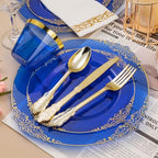 Bestluck 525PCS Clear Blue Disposable Plates for 75 Guests - Image 2