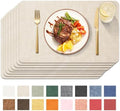 Maxpearl Faux Leather Placemats Set of 8, Easy to Clean, Beige by Maxpearl
