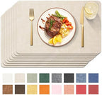 Maxpearl Faux Leather Placemats Set of 8, Easy to Clean, Beige by Maxpearl