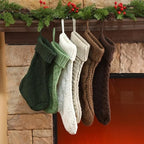 6 Pcs Cable Knit Christmas Stockings Large Christmas Stocking, Elegant - Image 5