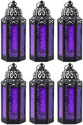Vela Lanterns Decorative Indoor Gothic Candle Holders, Purple, M, 6-Pack by VelaCandleLanterns