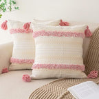 BUIOVBEY Boho Throw Pillow Covers Woven Tufted Pillow Cases with Tassels by BUIOVBEY