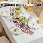 CLEENTABLE Christmas Beaded Table Runner, Red & White, 13x36 - Image 4