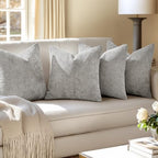 MIULEE Soft Decorative Chenille Pillow Covers Light Gray 20x20 Pack of 4 - Image 5