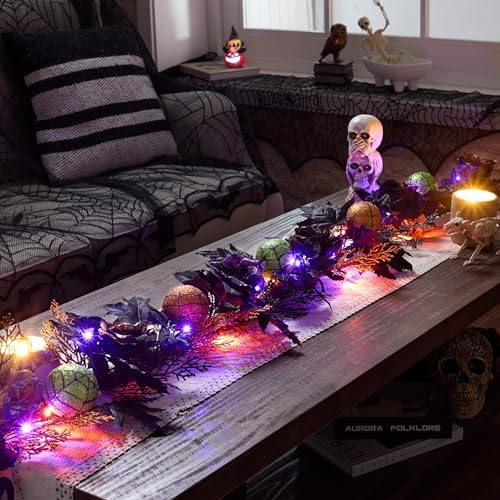 Valery Madelyn 6ft Pre-Lit Halloween Garland for Mantle Party Decorations - Image 2
