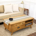Solino Home 100% Linen Table Runner, 14 x 48 in, White and Khaki Striped by SolinoHome