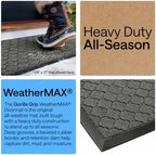 GORILLA GRIP WeatherMAX Door Mat, Indoor Outdoor, 72x24, Gray Quatrefoil - Image 3