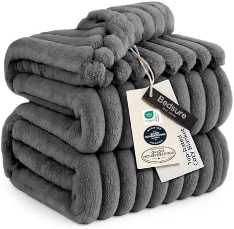 Bedsure Soft Cal King Size Blanket for Bed Frost Gray 102"x96" by BEDSURE