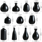 JOJUNO Black Bud Vases, Small Ceramic Vase Set of 11 Modern Home Decor - Image 5